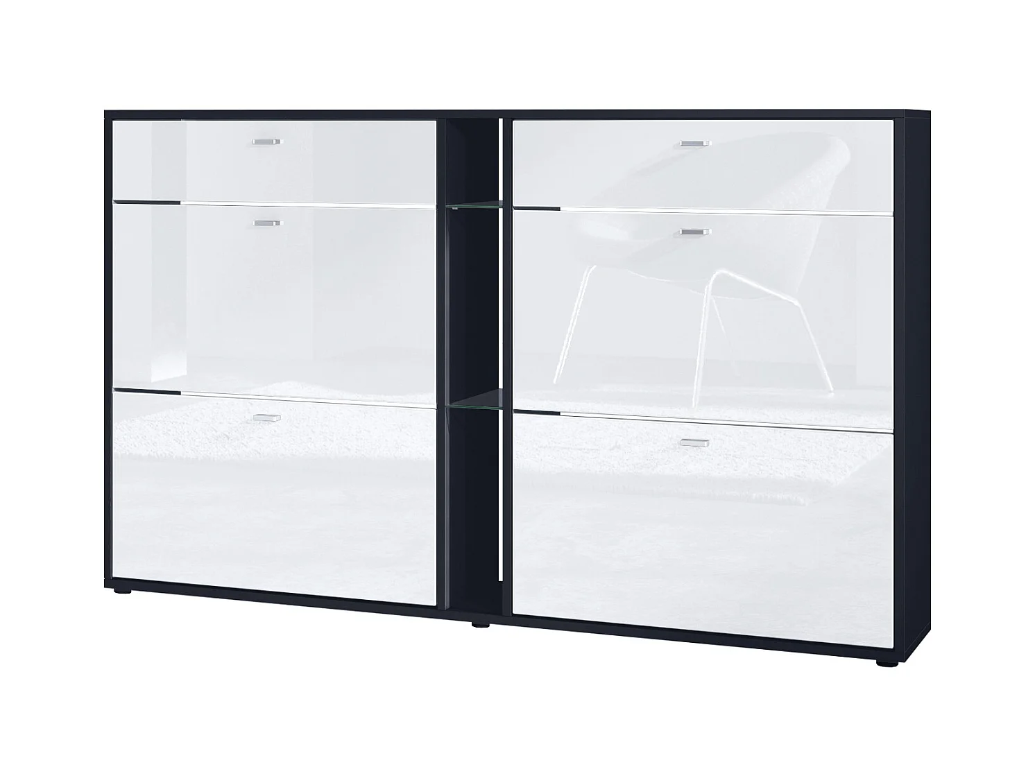 SCHUHSCHRANK Today Fronten in Weiß Hochglanz