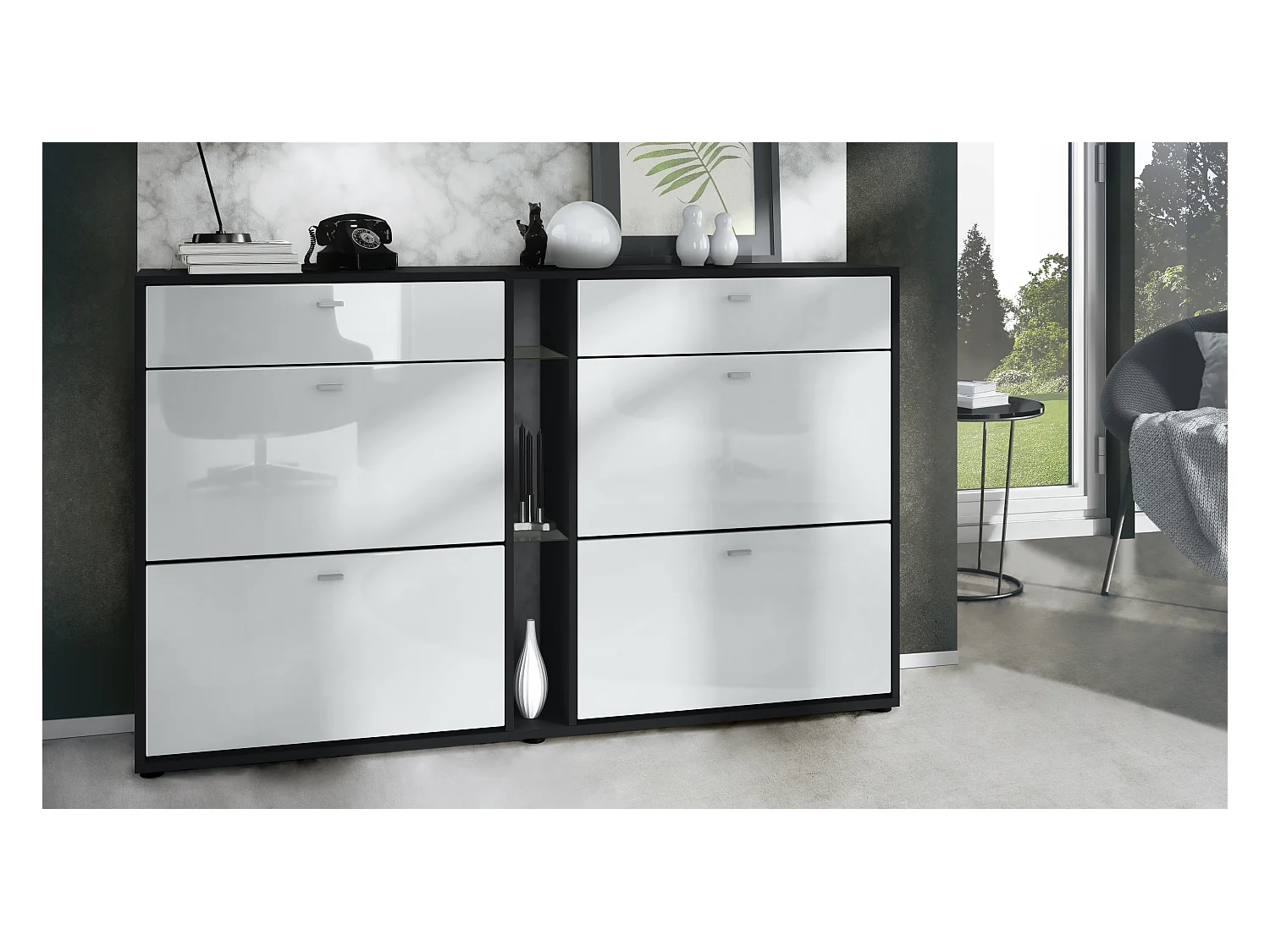 SCHUHSCHRANK Today Fronten in Weiß Hochglanz