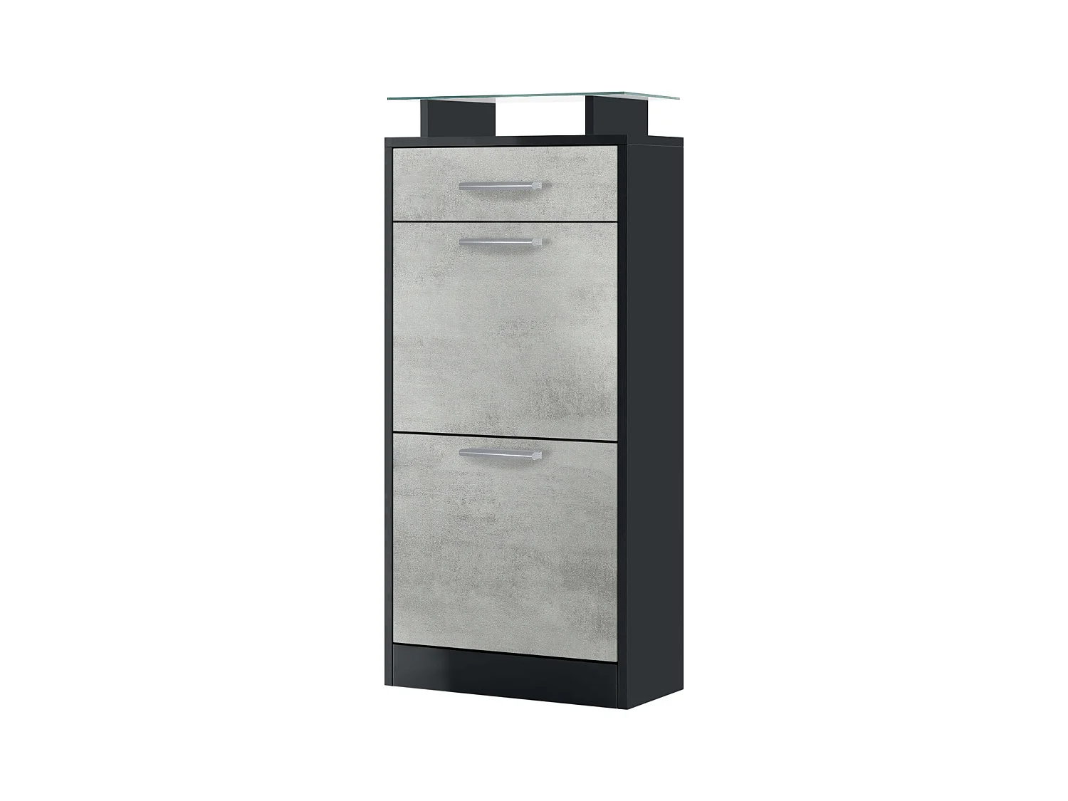 SCHUHSCHRANK Loret Front in Beton Oxid Optik