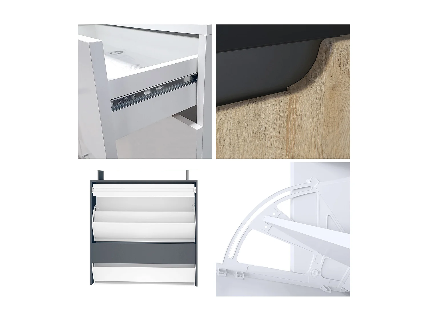 SCHUHSCHRANK Annie Fronten in Schwarz Hochglanz, Griffmulden in Schwarz Hochglanz