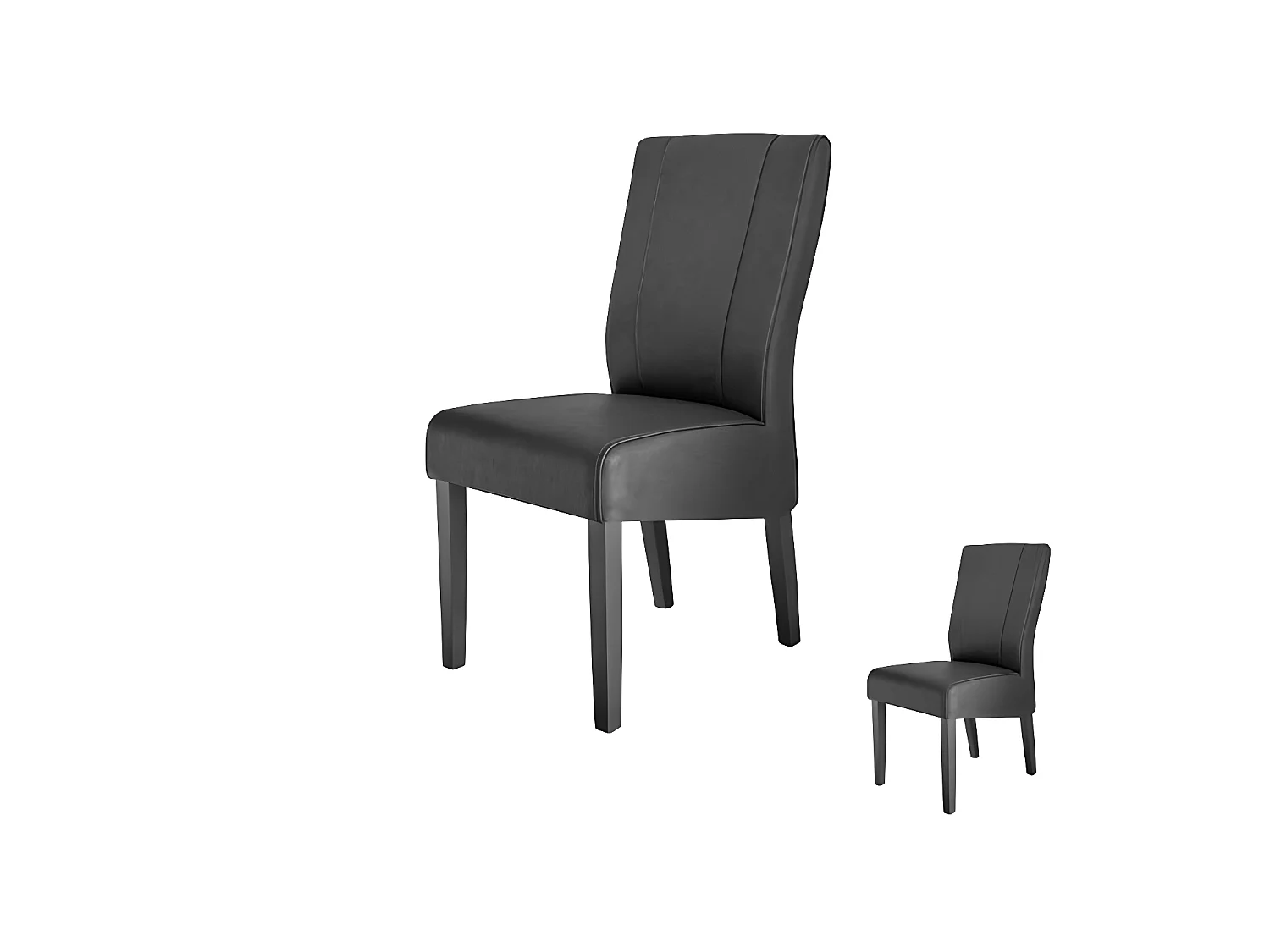 Duo de Chaises Simili cuir gris - ATRANI