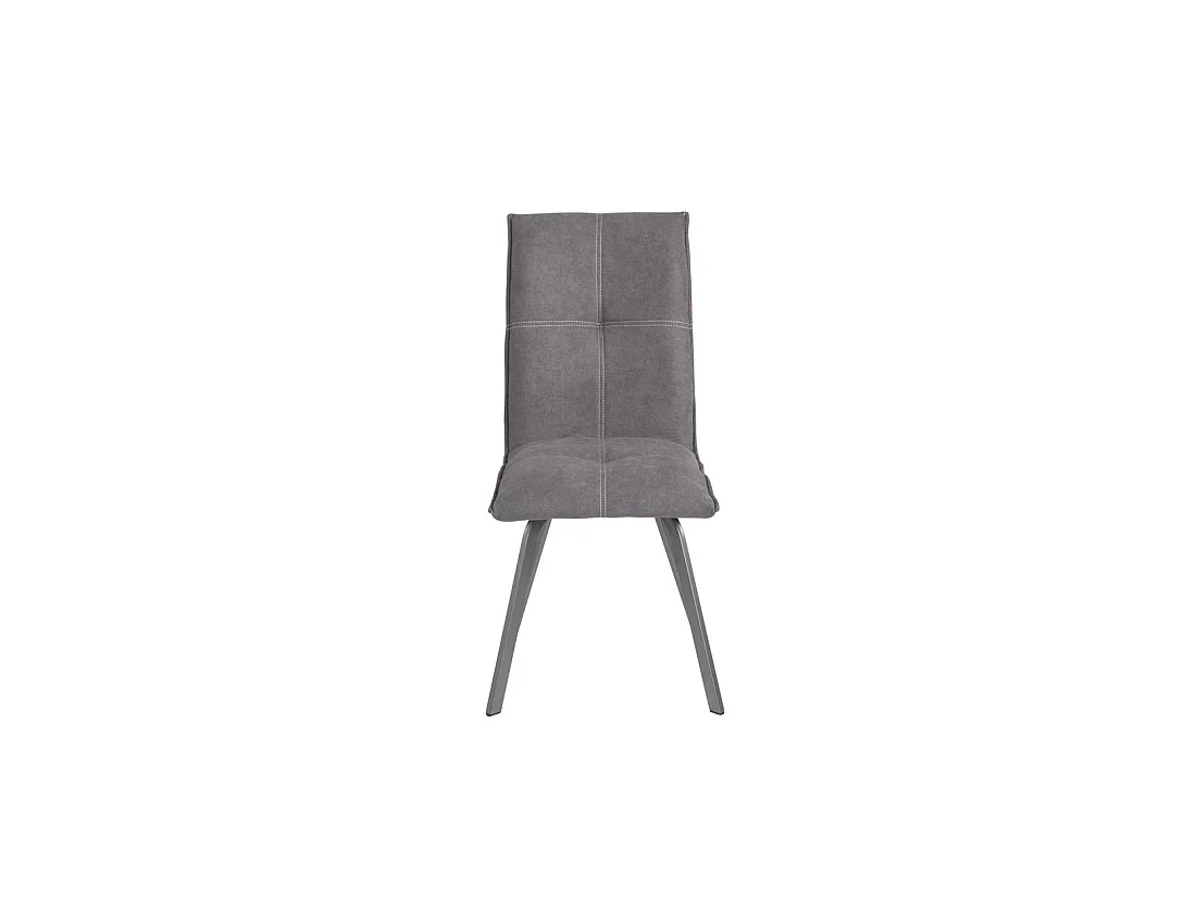 Quatuor de Chaises Métal/Tissu gris - FRESNO