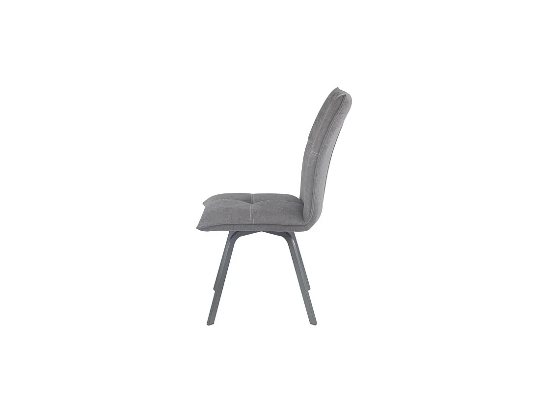 Quatuor de Chaises Métal/Tissu gris - FRESNO