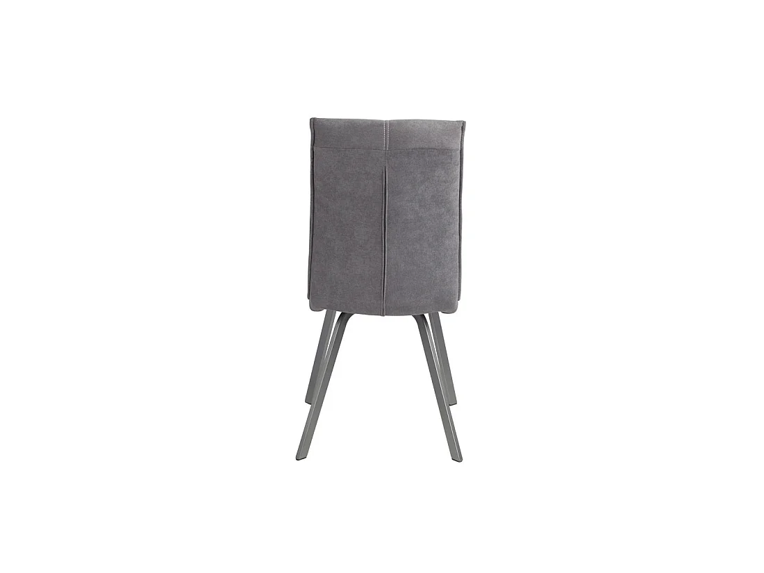 Quatuor de Chaises Métal/Tissu gris - FRESNO
