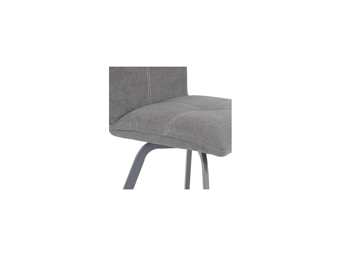Quatuor de Chaises Métal/Tissu gris - FRESNO