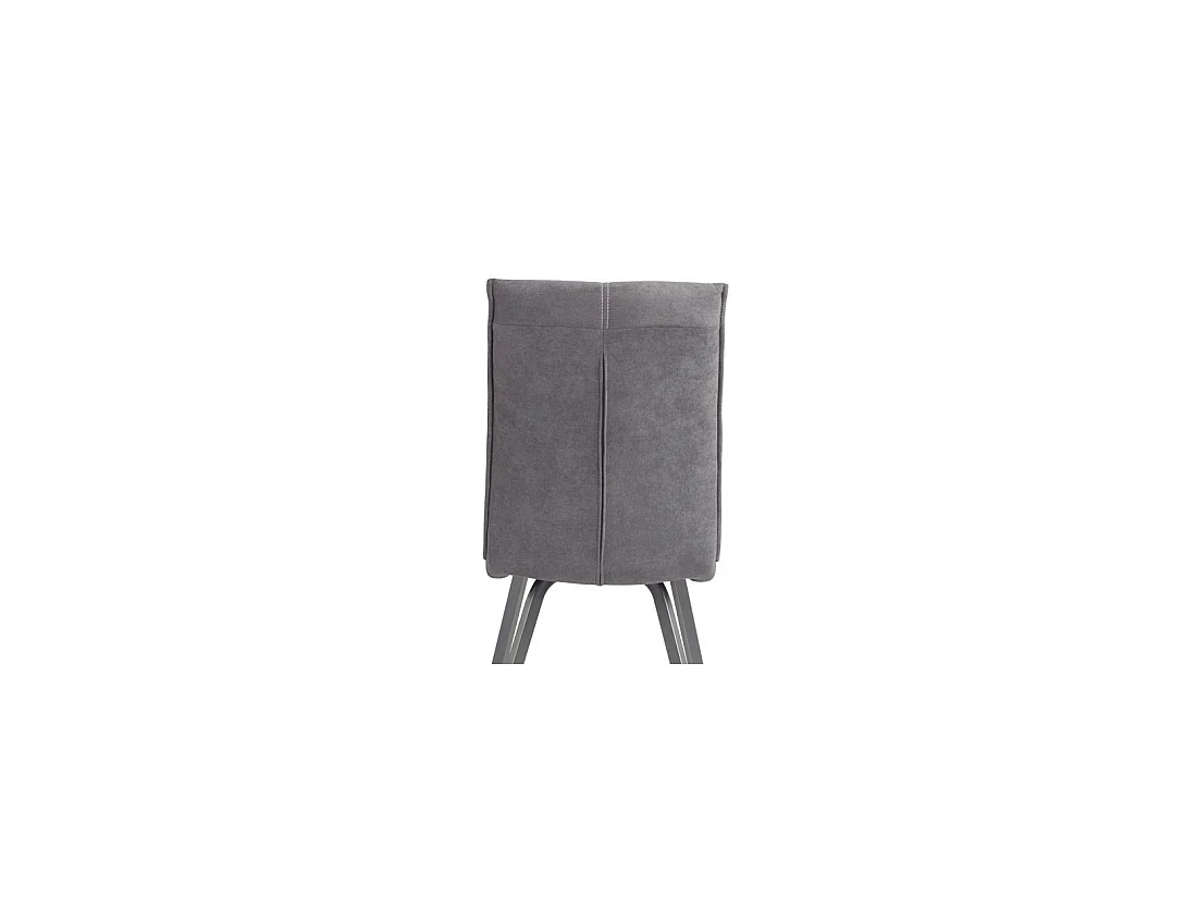 Quatuor de Chaises Métal/Tissu gris - FRESNO