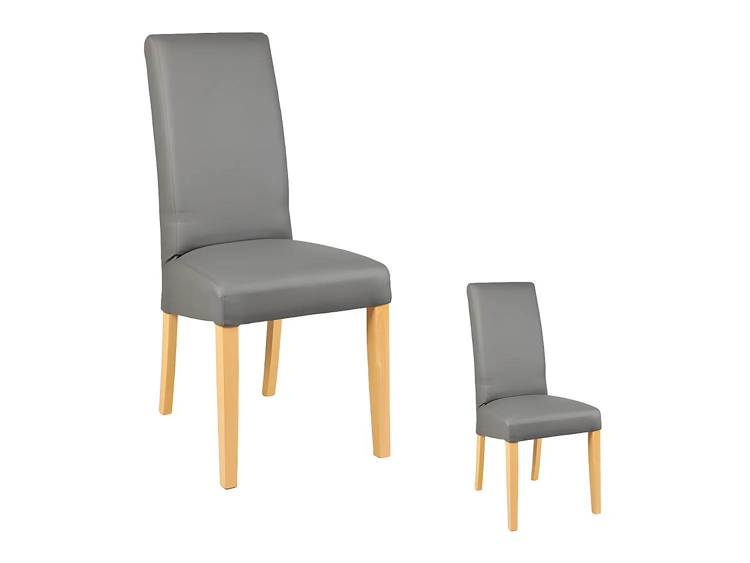 Duo de chaises Similicuir Gris - KUBAN