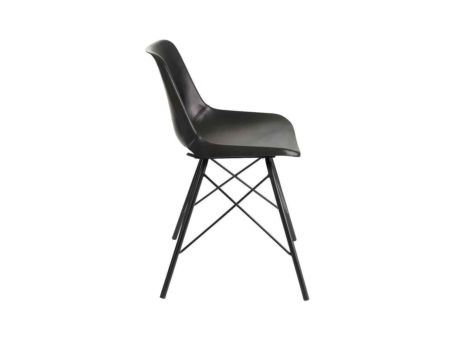 Duo de chaises Simili cuir Noir - URANUS
