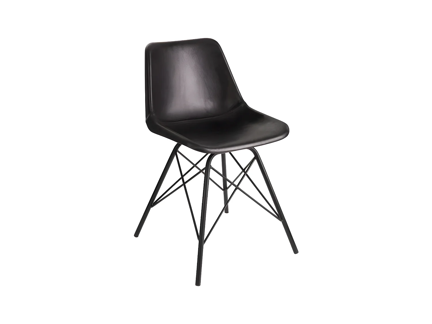 Duo de chaises Simili cuir Noir - URANUS