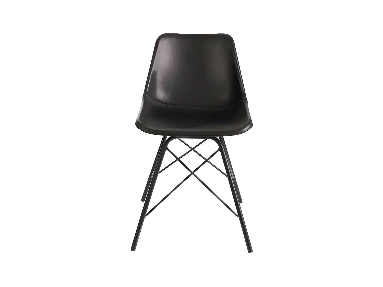 Duo de chaises Simili cuir Noir - URANUS