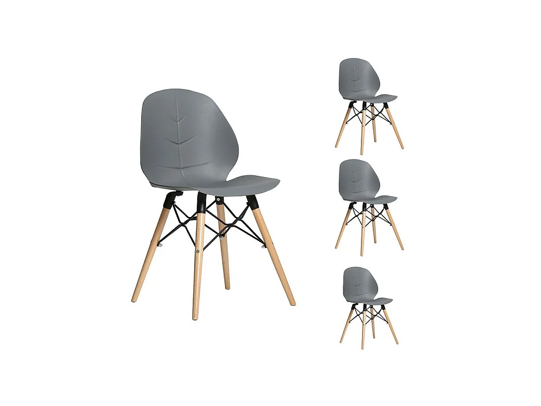Quatuor de Chaises Gris - JORIS