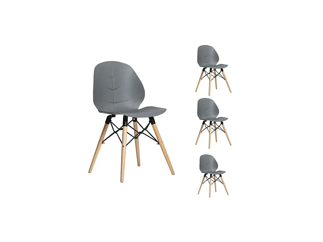 Quatuor de Chaises Gris - JORIS