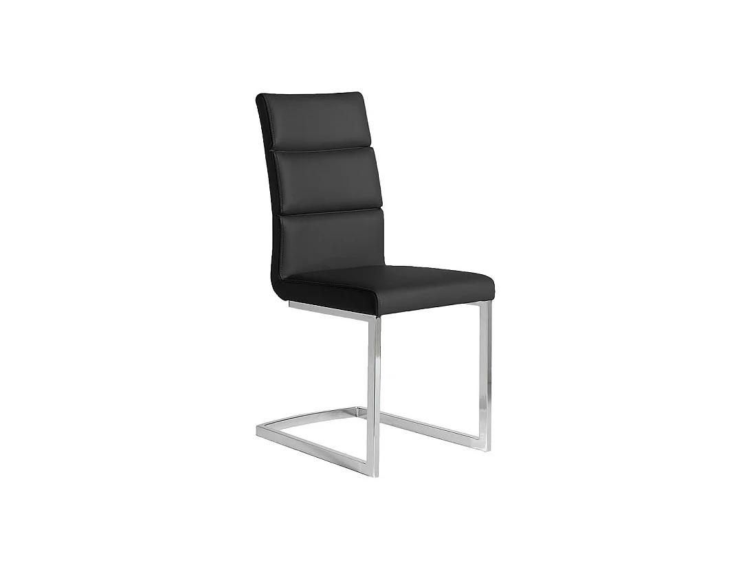 Quatuor de chaises Eco-cuir Noir - LONI