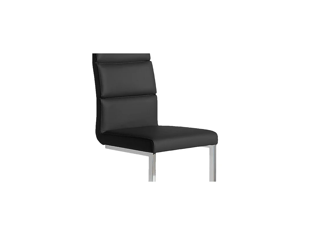 Quatuor de chaises Eco-cuir Noir - LONI