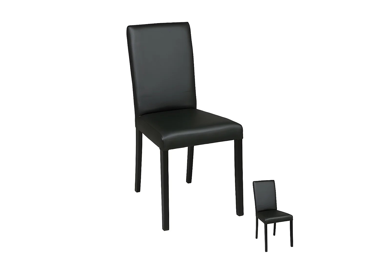 Duo de chaises Simili Cuir Noir - SONIA