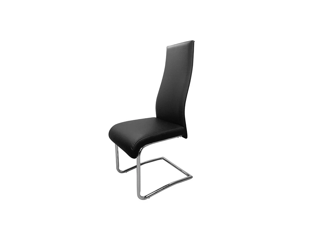 Quatuor de Chaises Simili cuir Noir - ROME