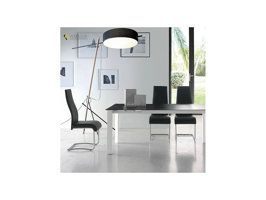 Quatuor de Chaises Simili cuir Noir - ROME