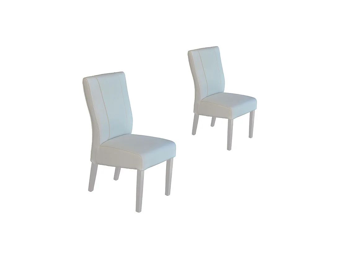 Duo de Chaises Simili cuir blanc - ATRANI
