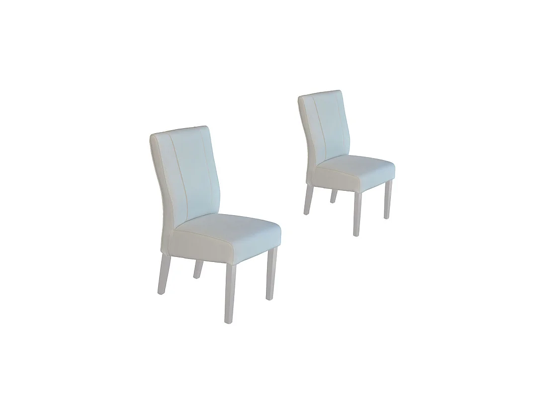 Duo de Chaises Simili cuir blanc - ATRANI