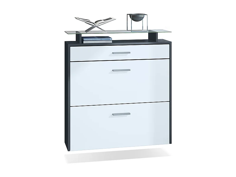 SCHUHSCHRANK Malea Fronten in Weiß matt