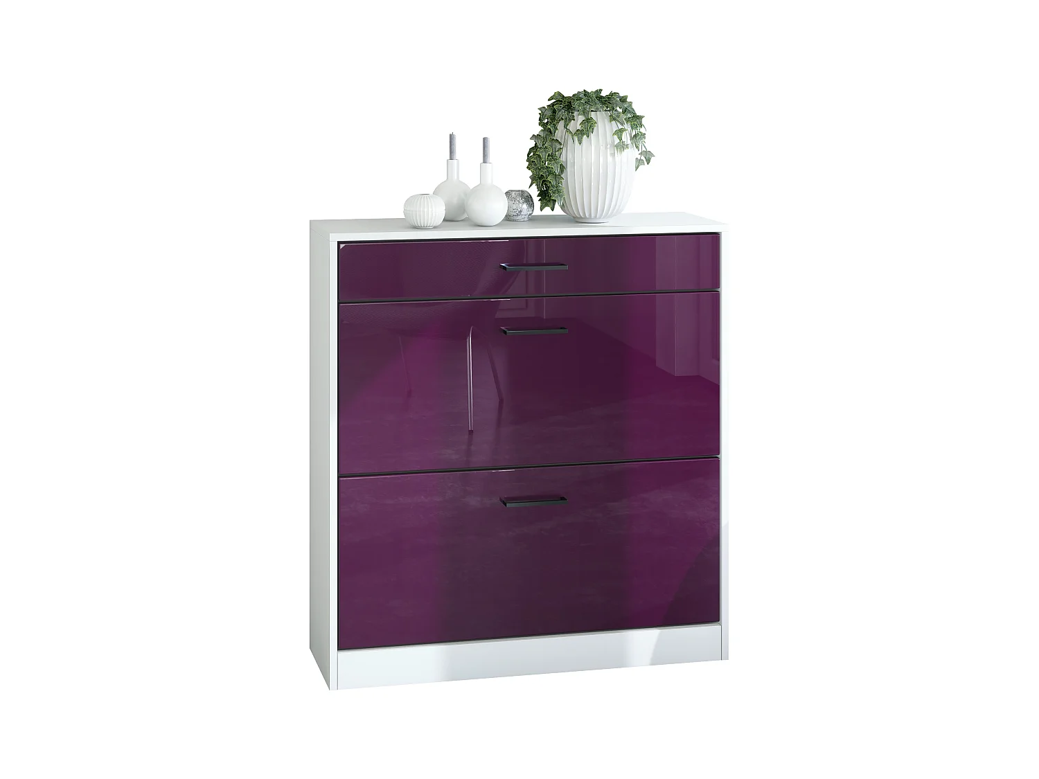 SCHUHSCHRANK Elvas Front in Brombeer Hochglanz