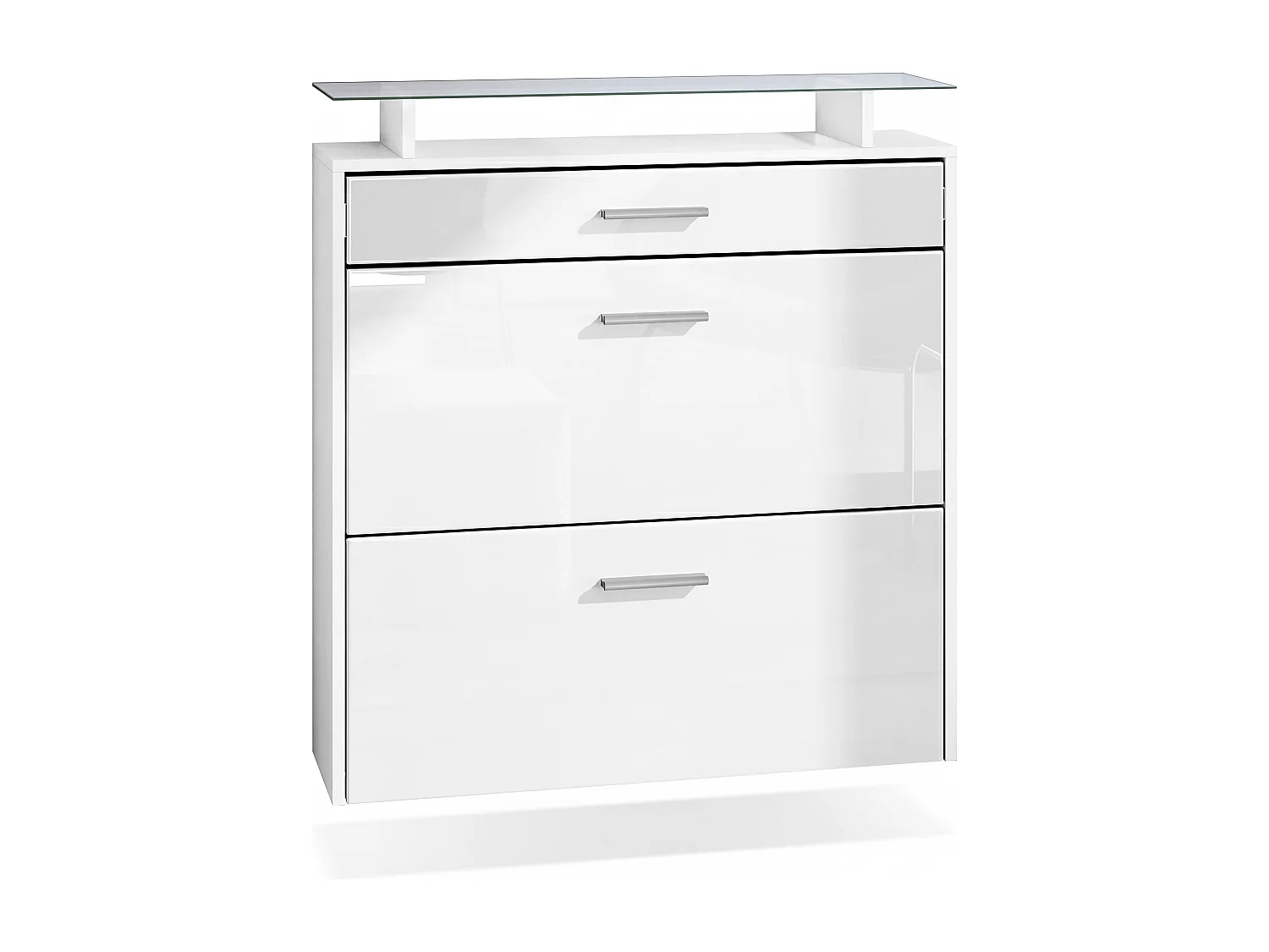 SCHUHSCHRANK Malea Front in Weiß Hochglanz