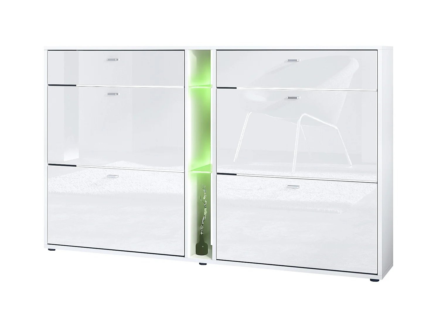 SCHUHSCHRANK Today Fronten in Weiß Hochglanz