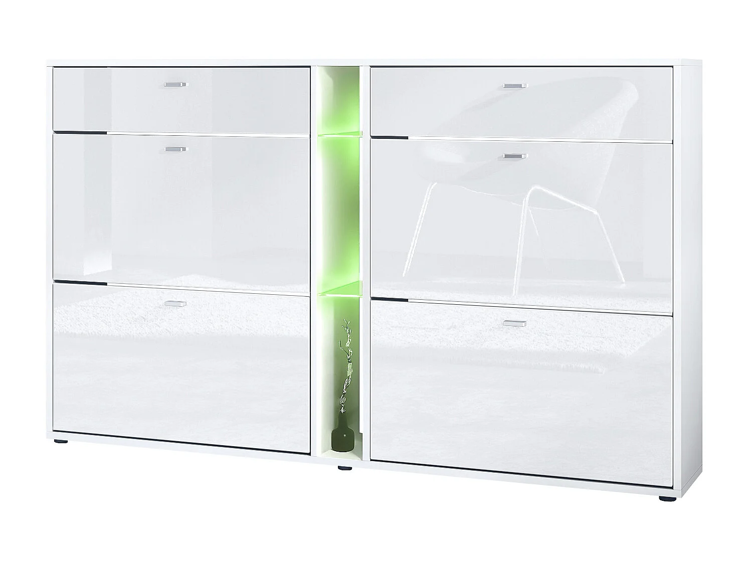 SCHUHSCHRANK Today Fronten in Weiß Hochglanz