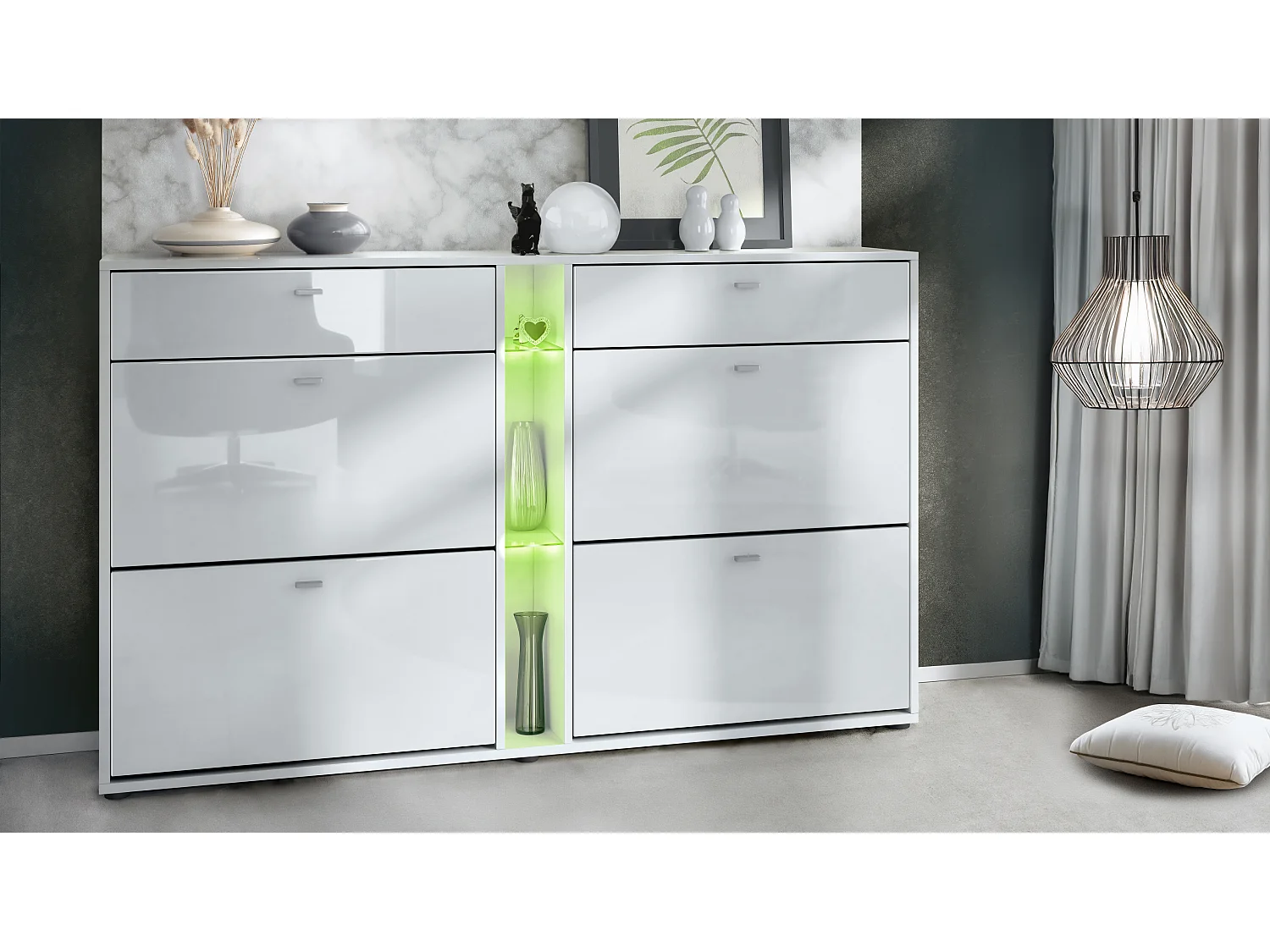 SCHUHSCHRANK Today Fronten in Weiß Hochglanz