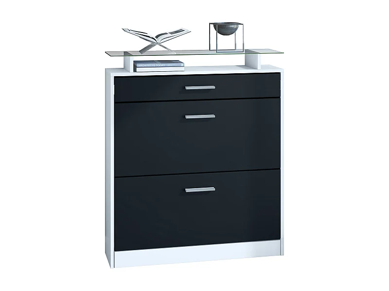 SCHUHSCHRANK Loret Front in Schwarz matt