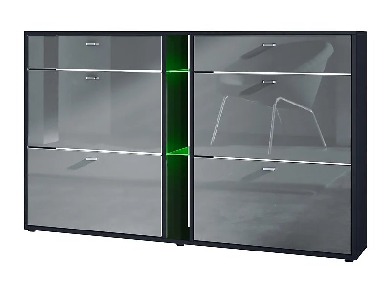 SCHUHSCHRANK Today Fronten in Grau Hochglanz