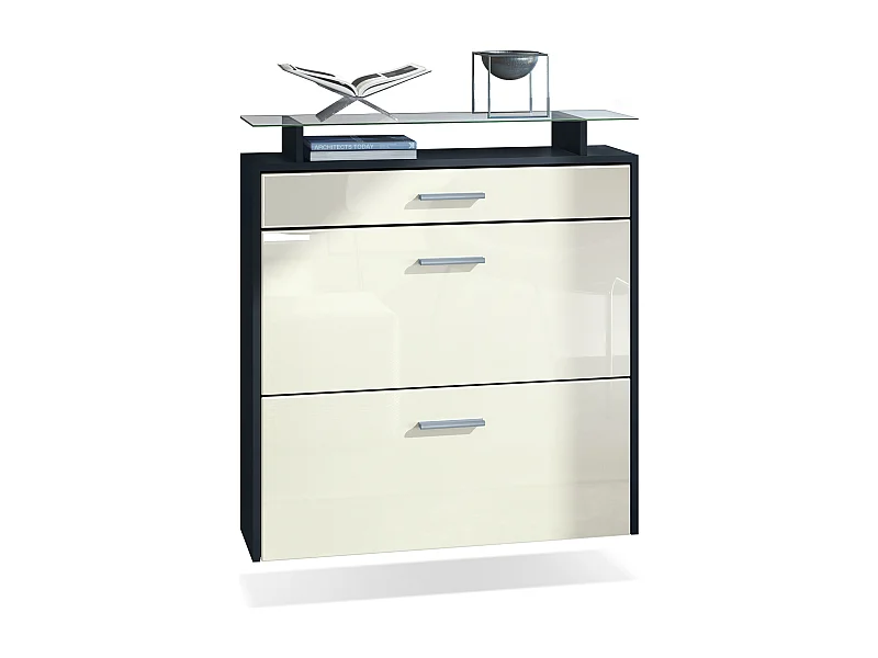 SCHUHSCHRANK Malea Front in Creme Hochglanz