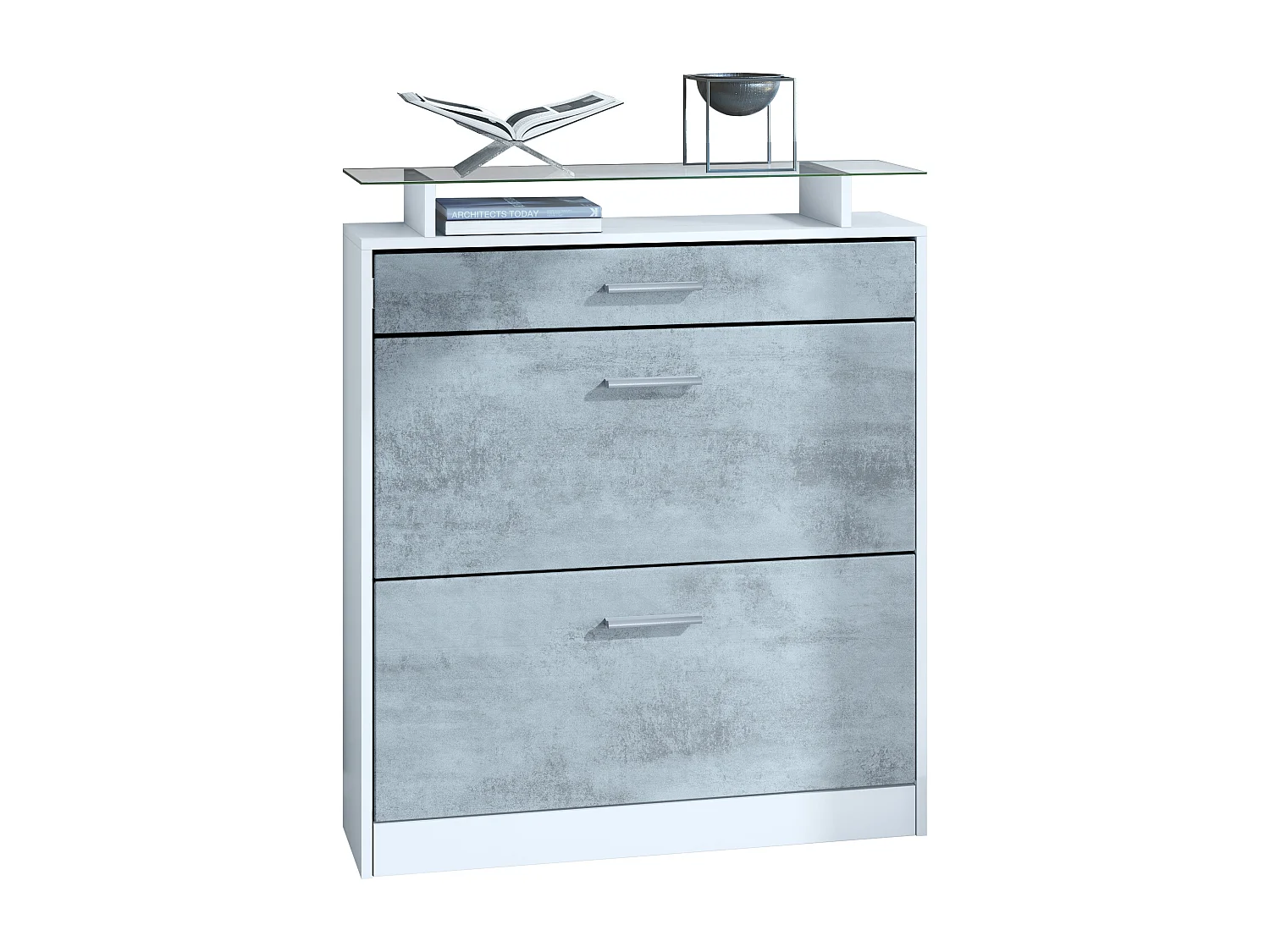 SCHUHSCHRANK Loret Front in Beton Oxid Optik