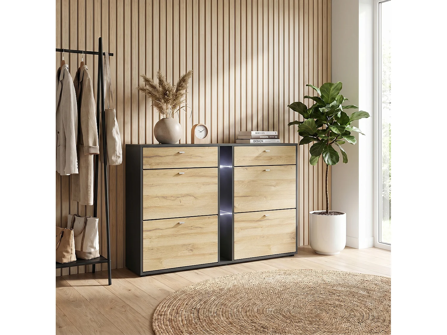 SCHUHSCHRANK Today Fronten in Eiche Natur