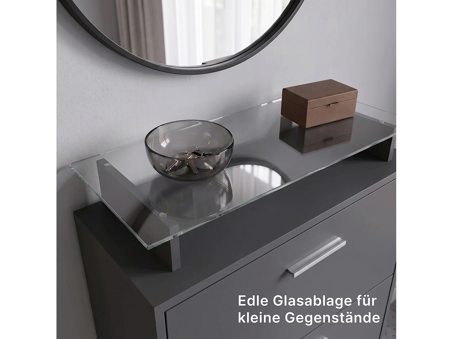 SCHUHSCHRANK Lavia Front in Sandgrau Hochglanz