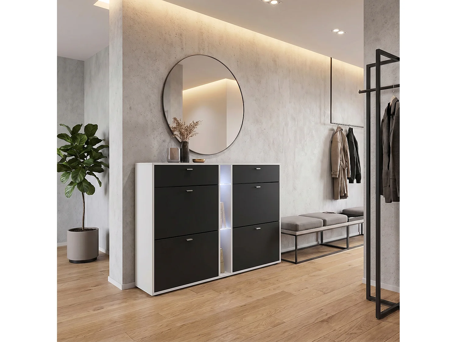 SCHUHSCHRANK Today Fronten in Schwarz matt