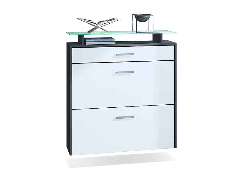 SCHUHSCHRANK Malea Fronten in Weiß matt