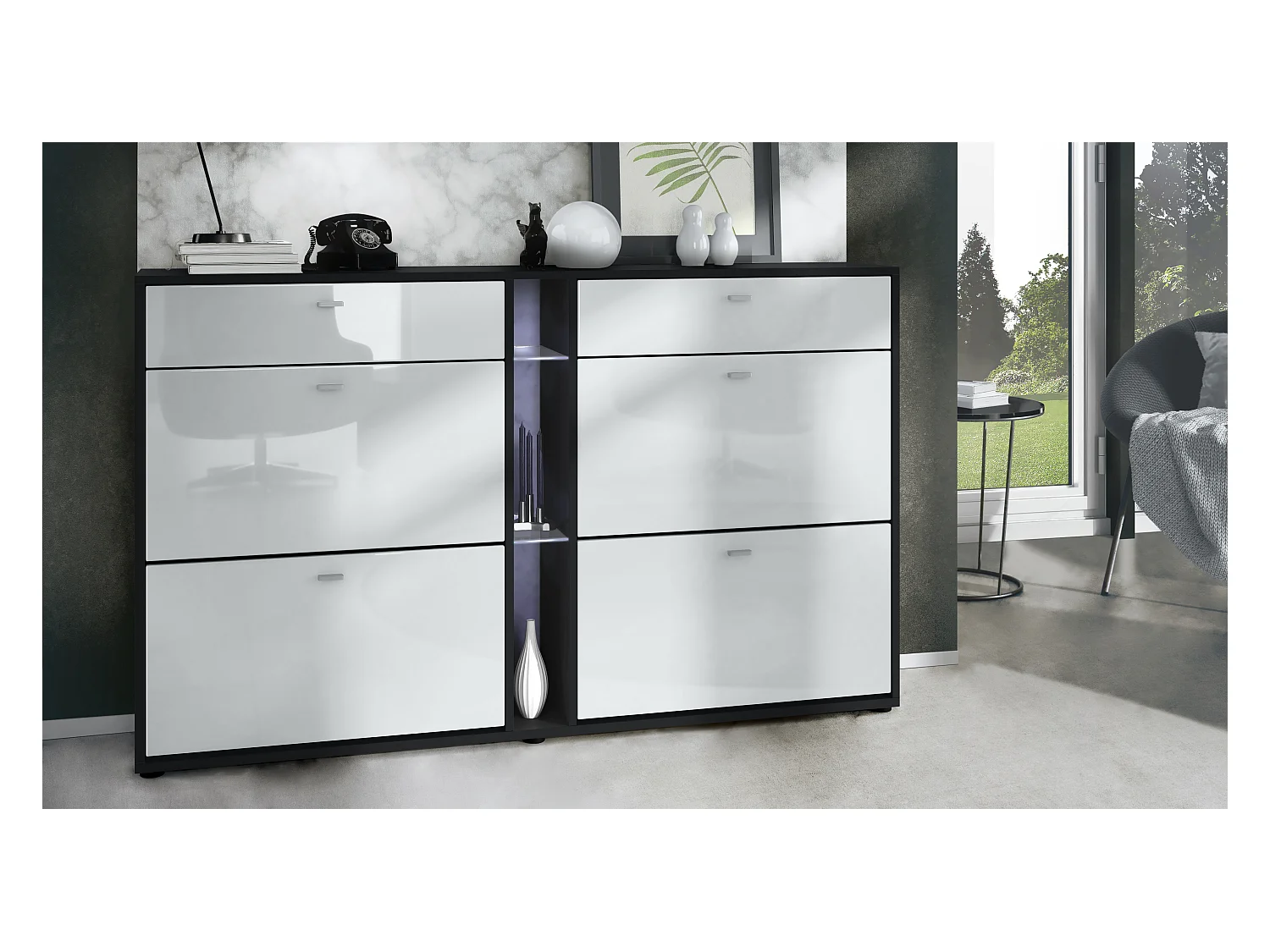 SCHUHSCHRANK Today Fronten in Weiß Hochglanz