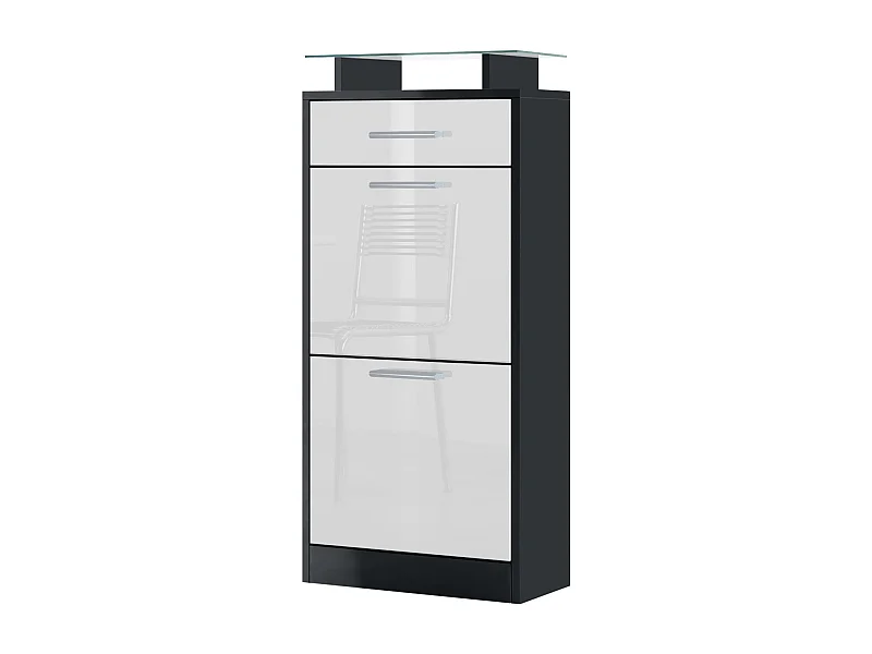 SCHUHSCHRANK Loret Front in Weiß Hochglanz