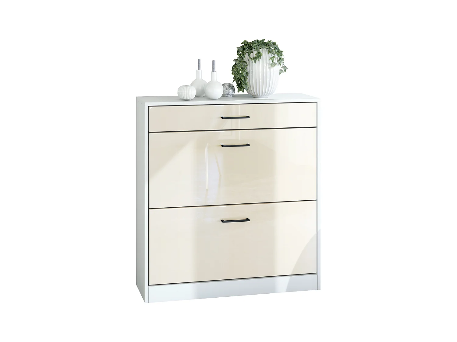 SCHUHSCHRANK Elvas Front in Creme Hochglanz