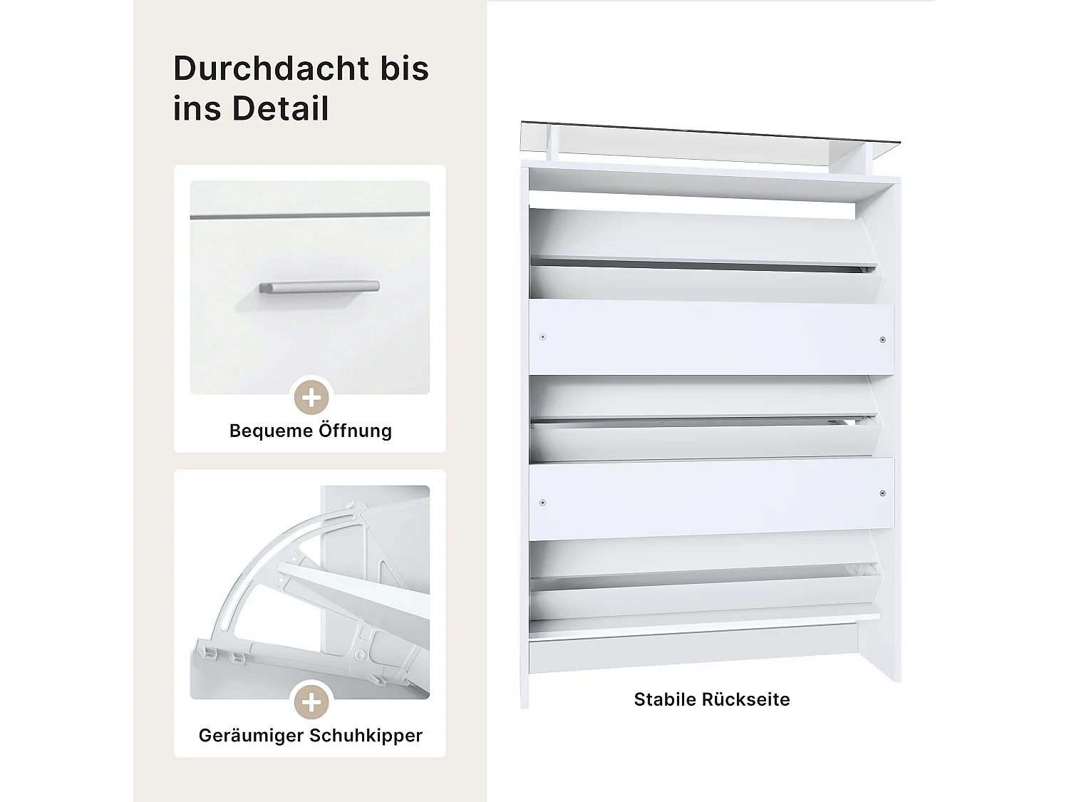 SCHUHSCHRANK Lavia Front in Weiß matt