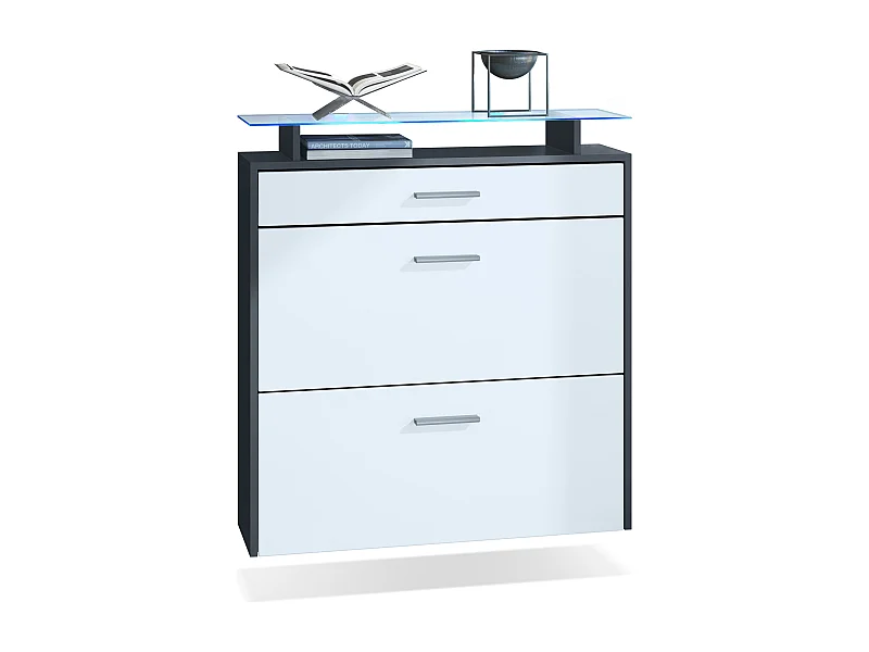 SCHUHSCHRANK Malea Fronten in Weiß matt