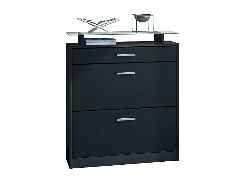 SCHUHSCHRANK Loret Front in Schwarz matt