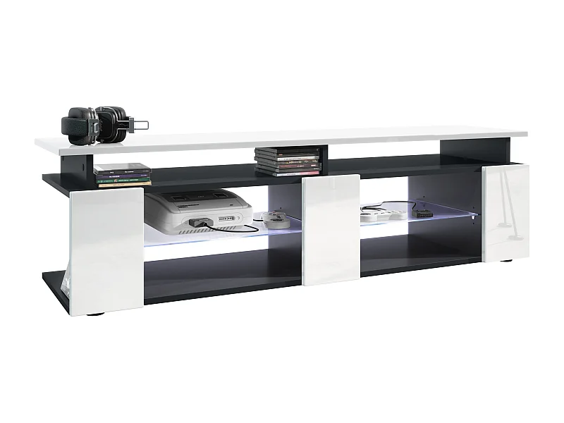 LOWBOARD Movie Fronten und obere Platte des Aufsatzes in Weiß Hochglanz