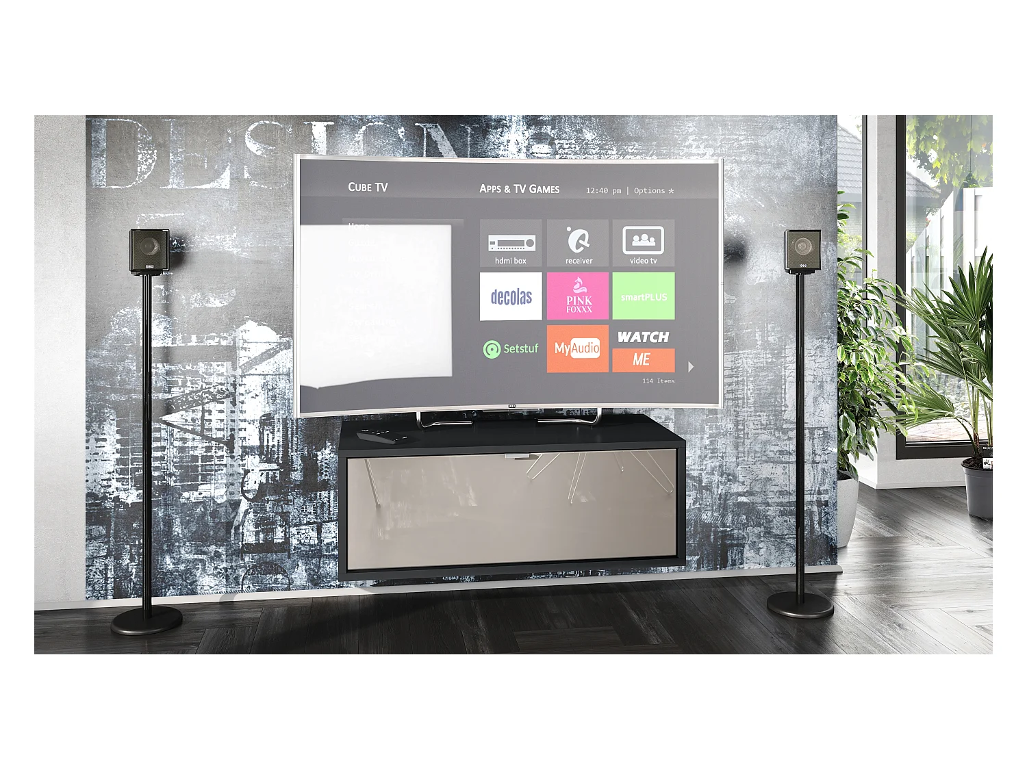 LOWBOARD Lana Fronten in Sandgrau Hochglanz