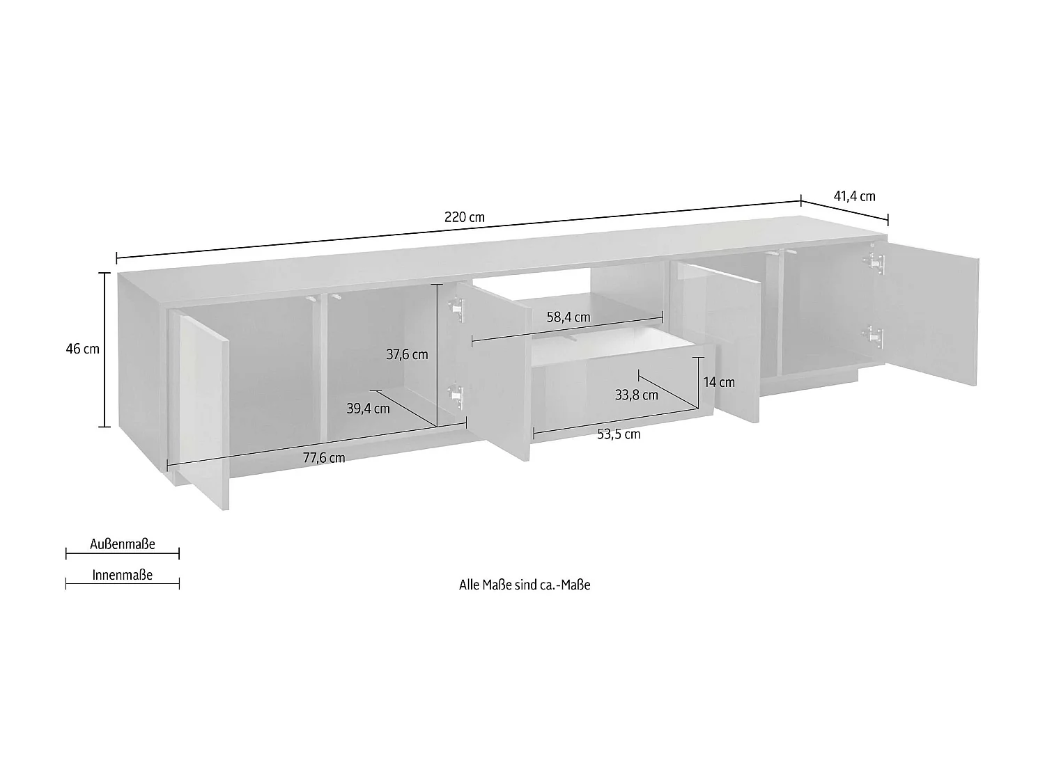 Meuble TV de salon salle à manger design moderne Aston Report