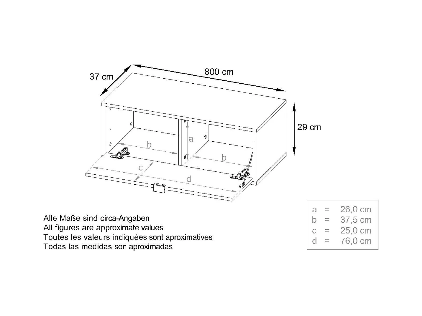 LOWBOARD Lana Fronten in Beton Oxid Optik