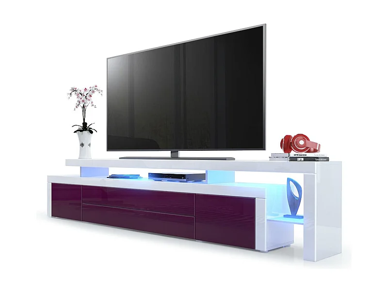 LOWBOARD Leon Brombeer Hochglanz / Weiß Hochglanz