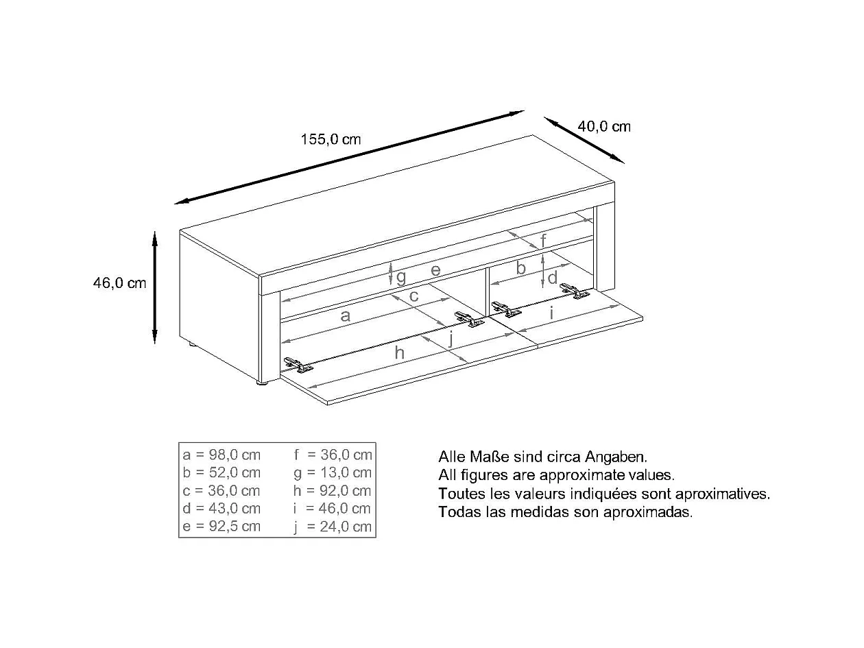 LOWBOARD Valencia Creme Hochglanz / Weiß Hochglanz