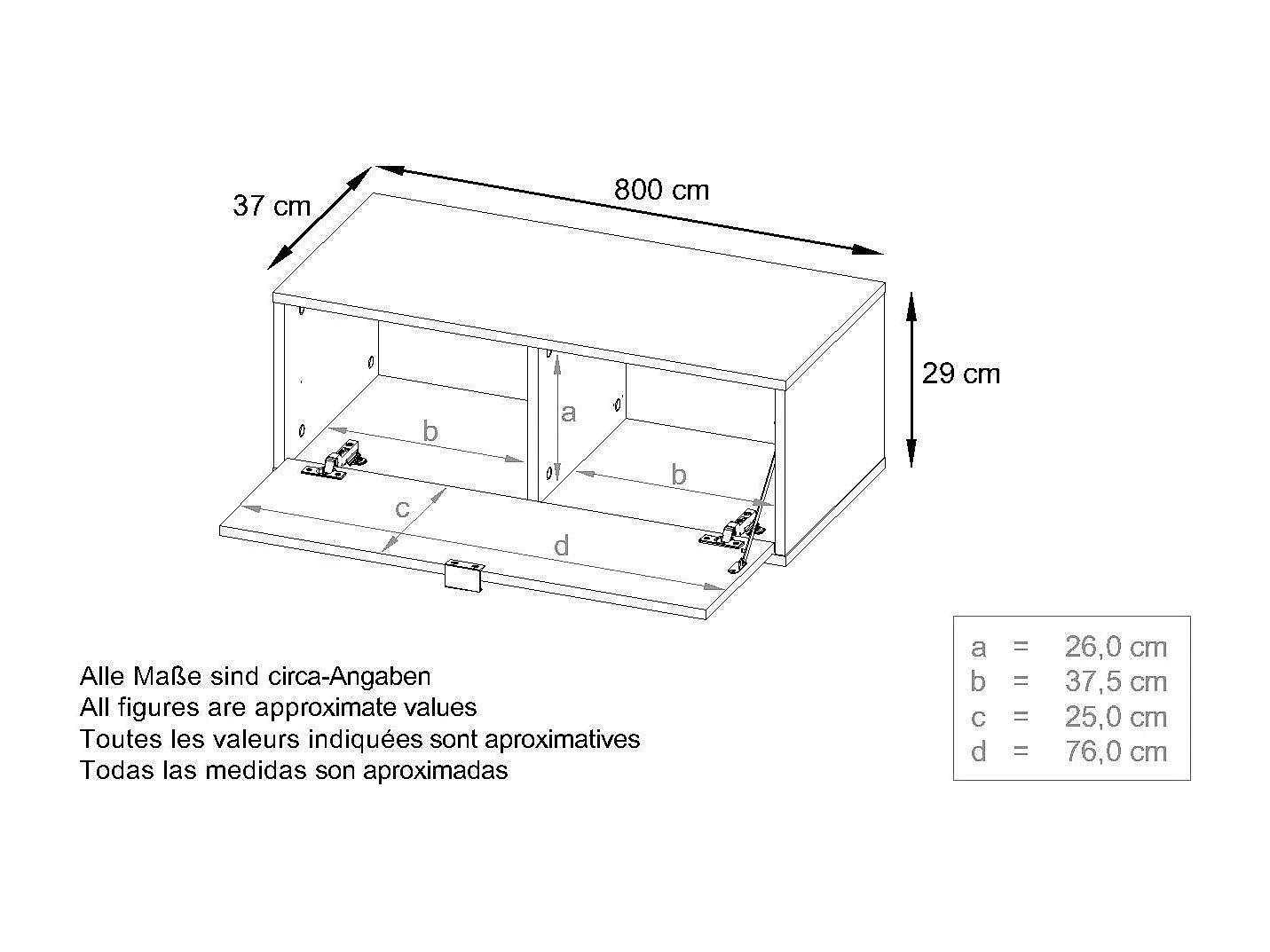 LOWBOARD Lana Fronten in Beton Oxid Optik